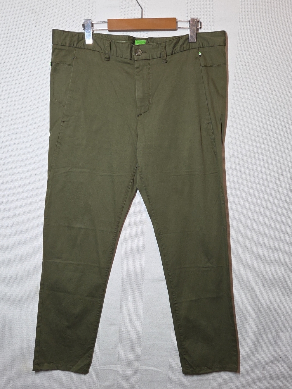 Hugo Boss Pants Mens 34R Olive Green Chinos 18.5" Waist
